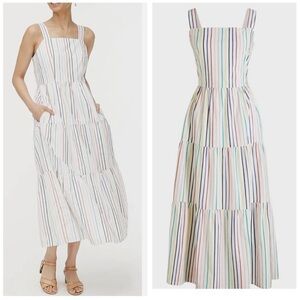 J. Crew striped cotton poplin maxi dress